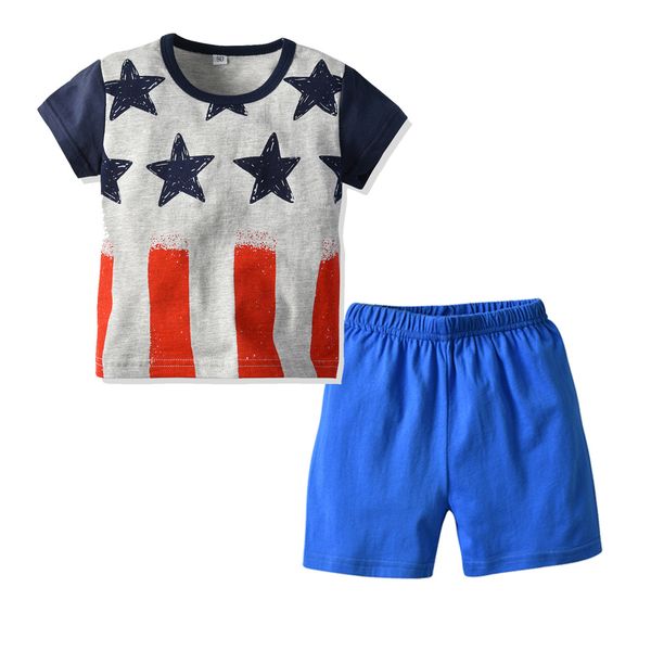 19 new children's clothing children's suit short-sleeved cotton short-sleeved stars color matching t casual elastic shorts boys su, White
19 new children's clothing children's suit short-sleeved cotton short-sleeved stars color matching t casual elastic shorts boys su, White