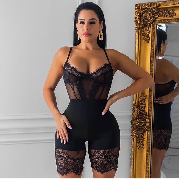 hollow out backless jumpsuit women spaghetti straps see through mesh splice lace playsuit party club wear rompers, Black;white
hollow out backless jumpsuit women spaghetti straps see through mesh splice lace playsuit party club wear rompers, Black;white