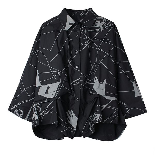 lanmrem lapel single breasted print bat type shirt women vintage loose long sleeve large size temperament female pc725, White
lanmrem lapel single breasted print bat type shirt women vintage loose long sleeve large size temperament female pc725, White