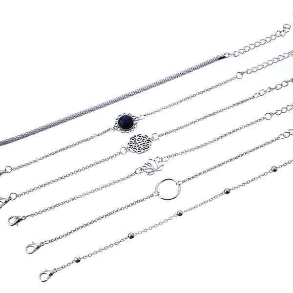 retro hollow multilayer bracelets set 6pcs wedding beach vintage for women girls silver lotus bead charm chain link for party jewelry, Golden;silver
retro hollow multilayer bracelets set 6pcs wedding beach vintage for women girls silver lotus bead charm chain link for party jewelry, Golden;silver
