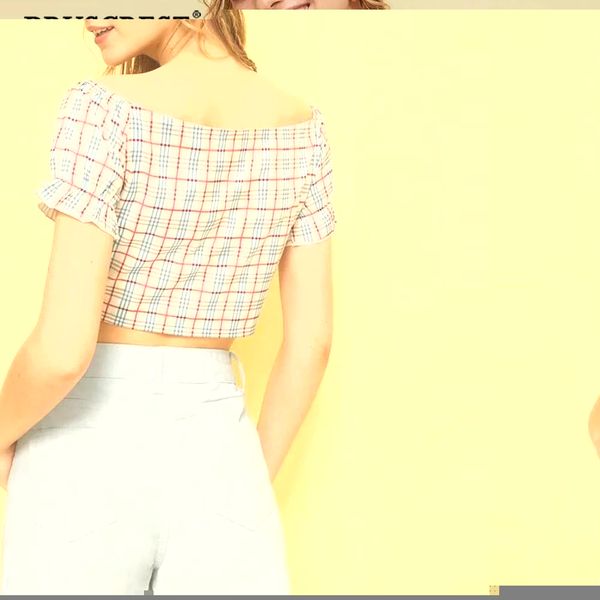boho vintage plaid print blouse women shirt casual ladies streetwear elegant button korean fashion clothing blusas 2019, White
boho vintage plaid print blouse women shirt casual ladies streetwear elegant button korean fashion clothing blusas 2019, White