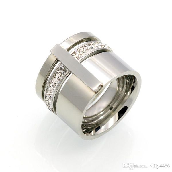 fashion gold color zircon crystal titanium stainless steel rings for women men wedding jewelry three layers beauty anillos female love rings, Silver
fashion gold color zircon crystal titanium stainless steel rings for women men wedding jewelry three layers beauty anillos female love rings, Silver