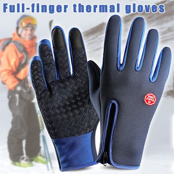 fleece lined waterproof gloves touching screen windproof gloves for sports men women fh99, Black
fleece lined waterproof gloves touching screen windproof gloves for sports men women fh99, Black