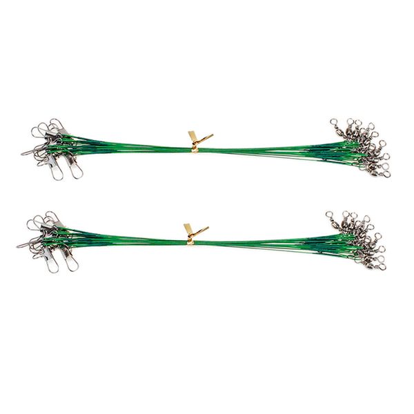 20pcs fishing wire leaders with safety snaps and barrel swivels
20pcs fishing wire leaders with safety snaps and barrel swivels