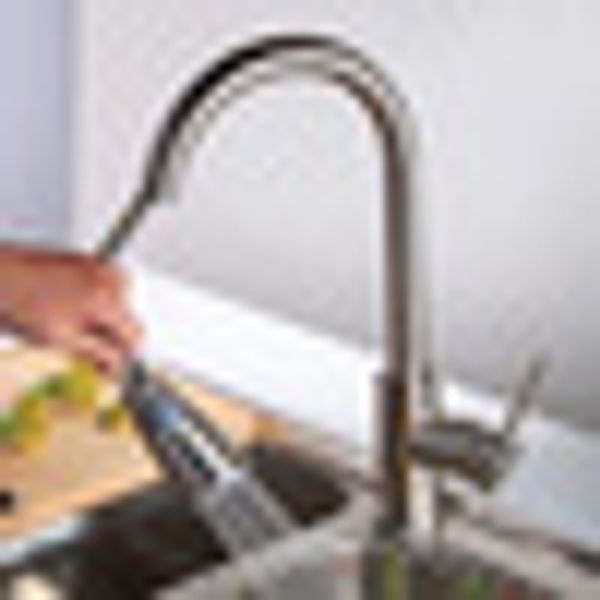 

single hole spray sink brushed nickel mixer handle rotation swivel stream durable kitchen faucet tap pull out sprayer