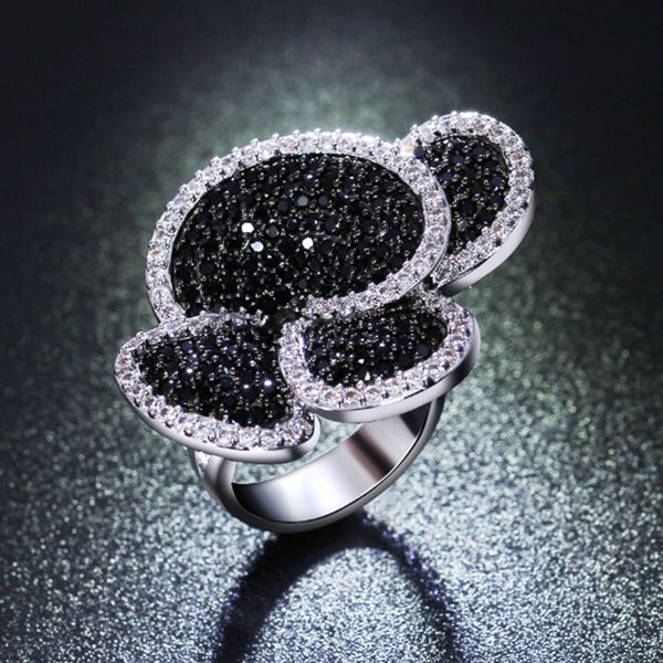 great product flower big ring pave jet and clear cubic zirconia stones large party rings designer jewelry fast delivery, Golden;silver
great product flower big ring pave jet and clear cubic zirconia stones large party rings designer jewelry fast delivery, Golden;silver