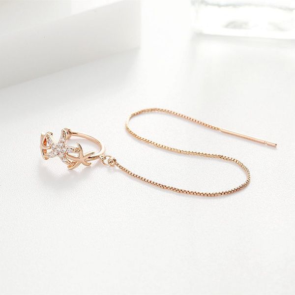 korean style 1pc cubic zircon starfish star ear cuff with long ear line rose gold color stud earring for women, Golden;silver
korean style 1pc cubic zircon starfish star ear cuff with long ear line rose gold color stud earring for women, Golden;silver