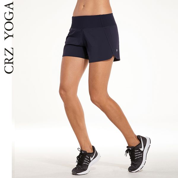 crz yoga women's workout sports running shorts pants with zip pocket - 4 inch, Black;blue
crz yoga women's workout sports running shorts pants with zip pocket - 4 inch, Black;blue