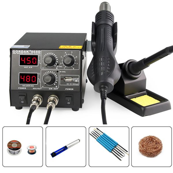 220v 500w soldering station gordak 868d 2 in 1 smd rework station air gun + electric solder iron for welding repair tools
220v 500w soldering station gordak 868d 2 in 1 smd rework station air gun + electric solder iron for welding repair tools