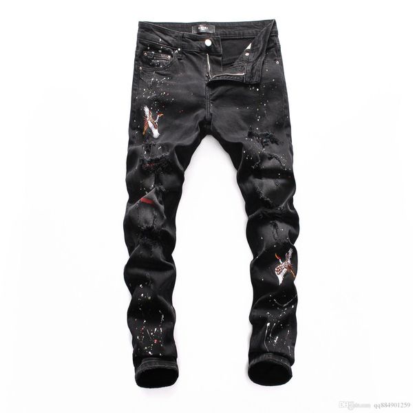 2020 new distressed ripped biker jeans s slim fit straight motorcycle biker denim pants fashion hip hop mens designer jeans plus size 28-38, Blue
2020 new distressed ripped biker jeans s slim fit straight motorcycle biker denim pants fashion hip hop mens designer jeans plus size 28-38, Blue