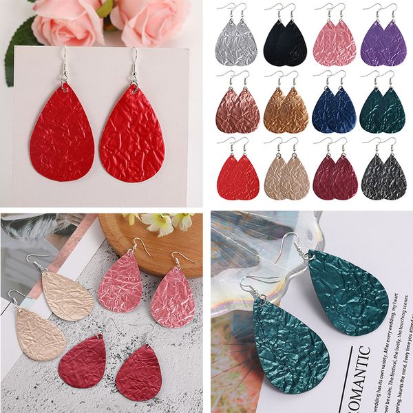 new fashion pu leather water wave teardrop dangle earrings colorful lightweight double side hook errings for women girls jewelry gift, Golden
new fashion pu leather water wave teardrop dangle earrings colorful lightweight double side hook errings for women girls jewelry gift, Golden