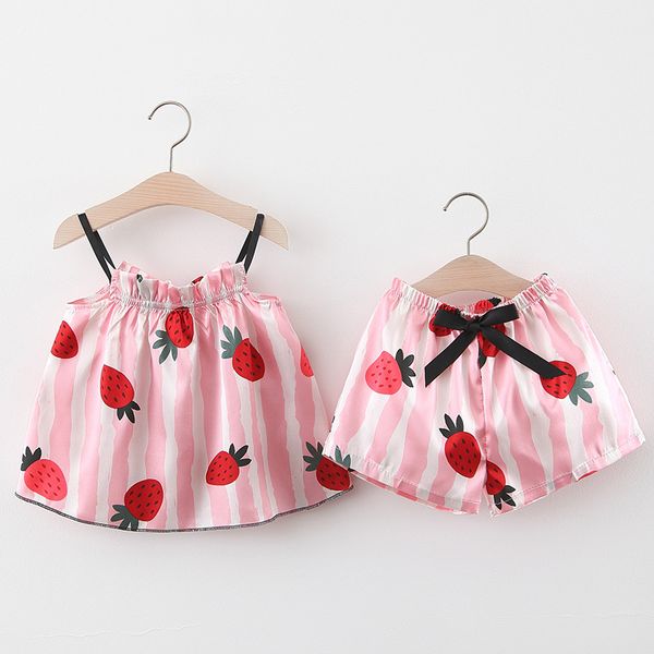 2020 summer baby girls strawberry print spaghetti strap vest blouse + casual shorts kids 2pcs clothing sets infant suits, White
2020 summer baby girls strawberry print spaghetti strap vest blouse + casual shorts kids 2pcs clothing sets infant suits, White