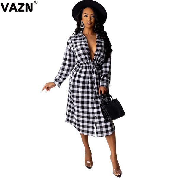 vazn 2020 new classic black white plaid daily untidy overalls fashion full sleeve waist braid women ball gown midi dress, Black;pink
vazn 2020 new classic black white plaid daily untidy overalls fashion full sleeve waist braid women ball gown midi dress, Black;pink