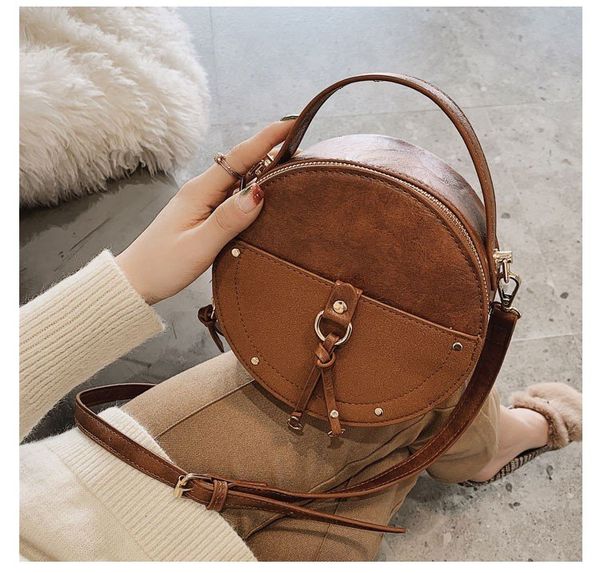 vintage scrub leather round crossbody bag for women pu leather shoulder bags ladies small handbags mini tote bag
vintage scrub leather round crossbody bag for women pu leather shoulder bags ladies small handbags mini tote bag