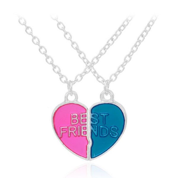 women girl fashion chain necklace friends bff friendship heart rhinestone pendants charm necklace jewelry gift, Silver
women girl fashion chain necklace friends bff friendship heart rhinestone pendants charm necklace jewelry gift, Silver