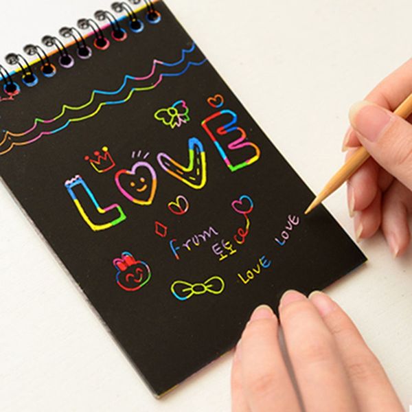 diy scratch art paper notebook note drawing stick sketchbook kids party gift creative imagination development toy notes, Purple;pink
diy scratch art paper notebook note drawing stick sketchbook kids party gift creative imagination development toy notes, Purple;pink