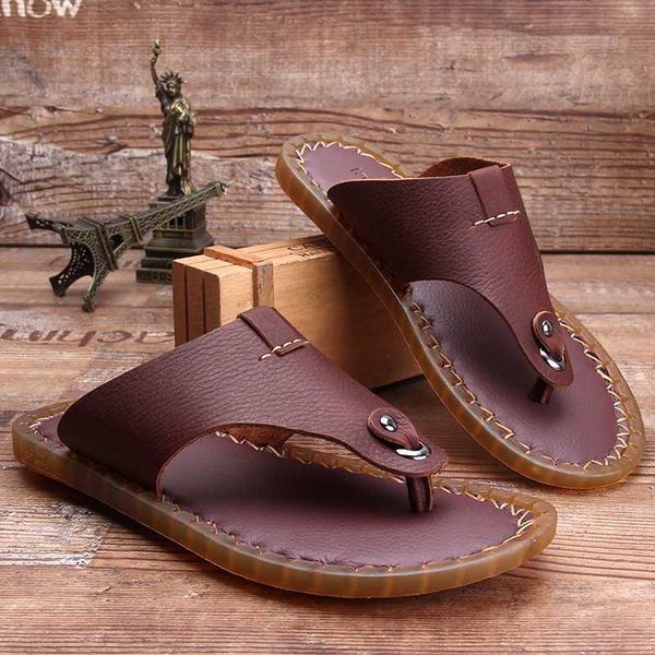 2020 summer men's non-slip genuine leather flip-flops sandals british fashion handmade soft borrom stitching slippers, Black
2020 summer men's non-slip genuine leather flip-flops sandals british fashion handmade soft borrom stitching slippers, Black
