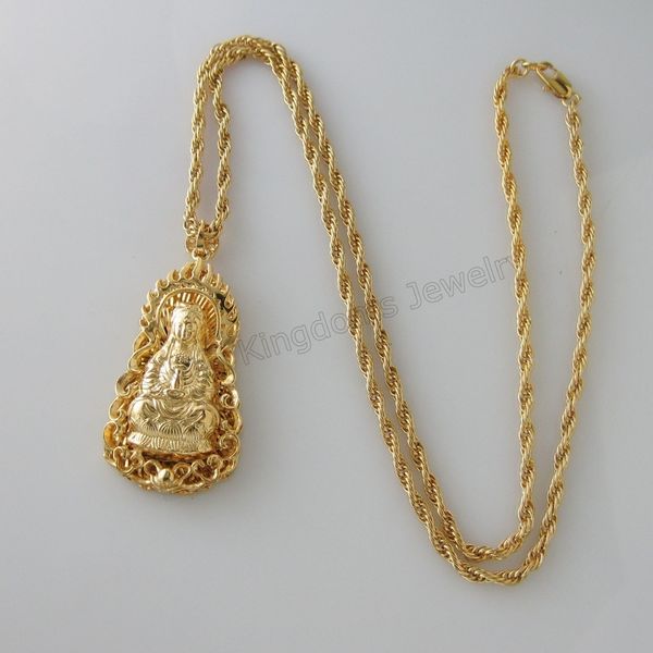 min order 10$ can mix design/ - yellow gold gp 24" rope necklace & vivid buddha buddhism guan yin bodhisattva pendant, Silver
min order 10$ can mix design/ - yellow gold gp 24" rope necklace & vivid buddha buddhism guan yin bodhisattva pendant, Silver