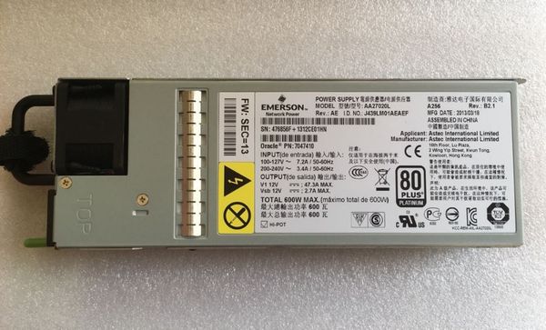 оригинальный серверный блок питания aa27020l 7047410 600 вт для sun x3-2 / fire x4170m3
оригинальный серверный блок питания aa27020l 7047410 600 вт для sun x3-2 / fire x4170m3