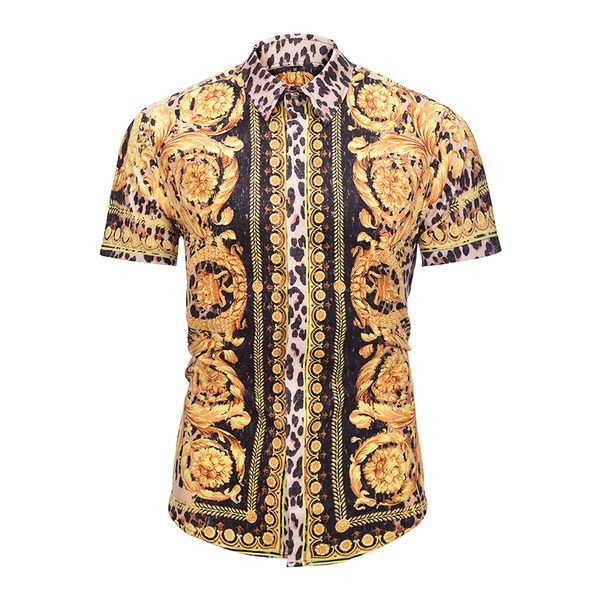 true reveler summer style design men short sleeve shirts leopard print fashion tuxedo shirts gold crown blouse party club, White;black
true reveler summer style design men short sleeve shirts leopard print fashion tuxedo shirts gold crown blouse party club, White;black