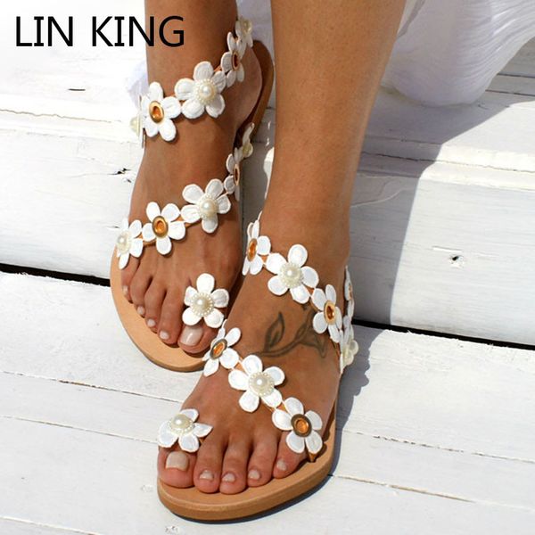 lin king big size women's gladiator sandals fashion floral flats rome sandals slip on anti skid summer beach shoes for female, Black
lin king big size women's gladiator sandals fashion floral flats rome sandals slip on anti skid summer beach shoes for female, Black