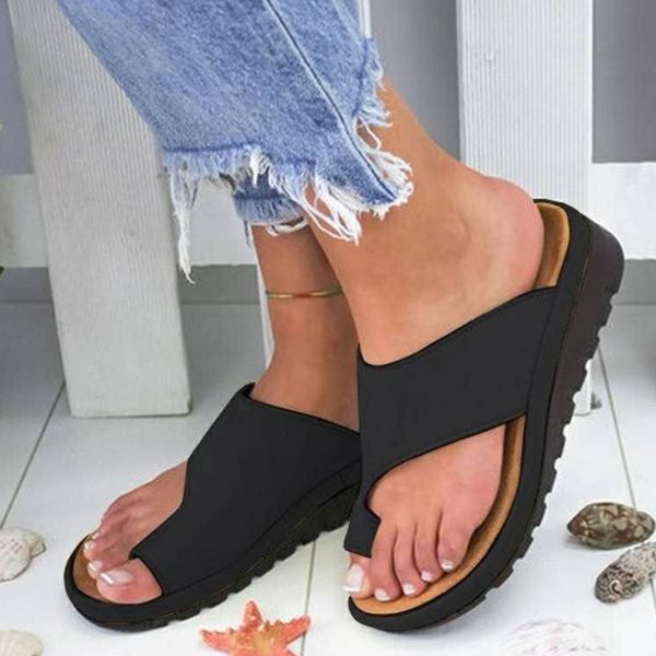 women comfy slides shoes flat platform ladies casual big toe foot correction sandals orthopedic bunion corrector flip flops, Black
women comfy slides shoes flat platform ladies casual big toe foot correction sandals orthopedic bunion corrector flip flops, Black