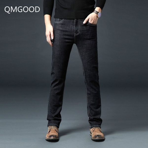 large size mens jeans brand slim straight business casual black jeans plus size 28-46 elasticity cotton denim men clothes, Blue 
large size mens jeans brand slim straight business casual black jeans plus size 28-46 elasticity cotton denim men clothes, Blue