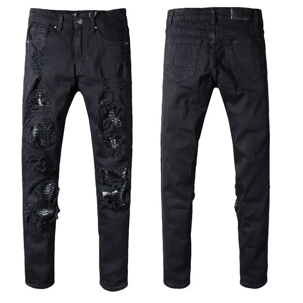 

new italy style #554# men's distressed destroyed pants snake skin patches black skinny biker jeans slim trousers size 29-40, Blue