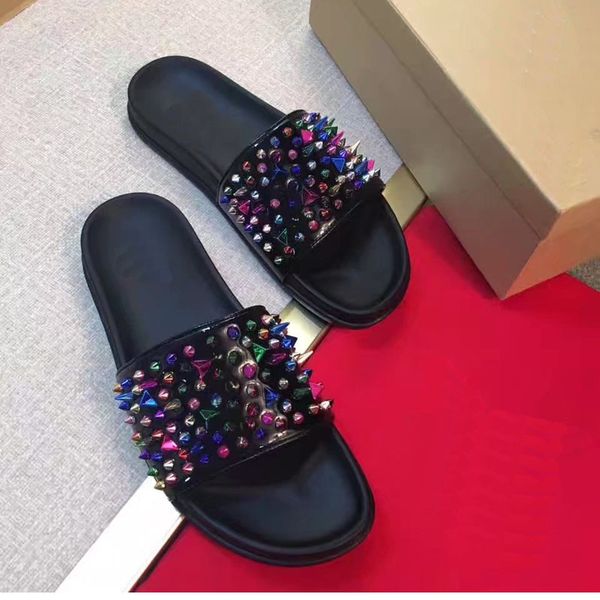 fashion women rivet slippers genuine leather sandals flip flops sandals summer beach flip flops shoes slides shoes, Black
fashion women rivet slippers genuine leather sandals flip flops sandals summer beach flip flops shoes slides shoes, Black