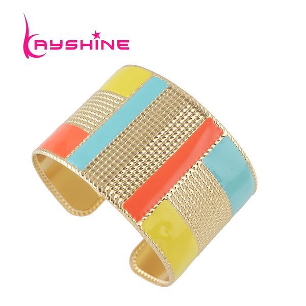 kayshine 4 colors steampunk fashion jewelry cuff bracelets bangles exaggerated gold-color with colorful enamel bracelets, Black
kayshine 4 colors steampunk fashion jewelry cuff bracelets bangles exaggerated gold-color with colorful enamel bracelets, Black