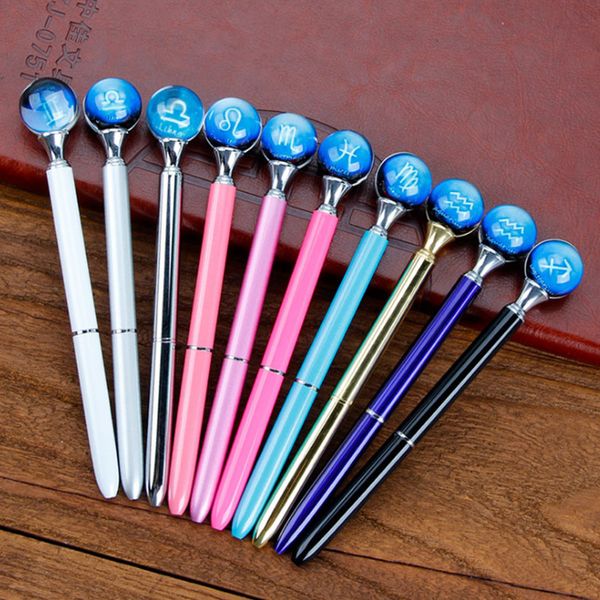 New Creative Crystal Constellation Metal Ballpoint Pens Office School Business Supplies Stationery Gift Ing