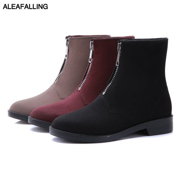 aleafalling spring winter boots brand design ankle boots rain zip open flock shoes woman solid rubber waterproof flats, Black
aleafalling spring winter boots brand design ankle boots rain zip open flock shoes woman solid rubber waterproof flats, Black