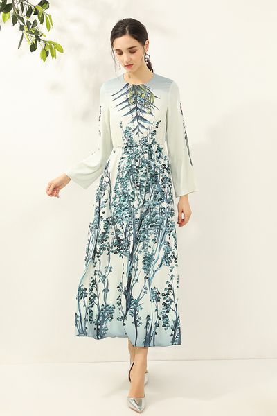 women's runway dresses o neck long sleeves printed elegant patchwork high street long dress, Black
women's runway dresses o neck long sleeves printed elegant patchwork high street long dress, Black