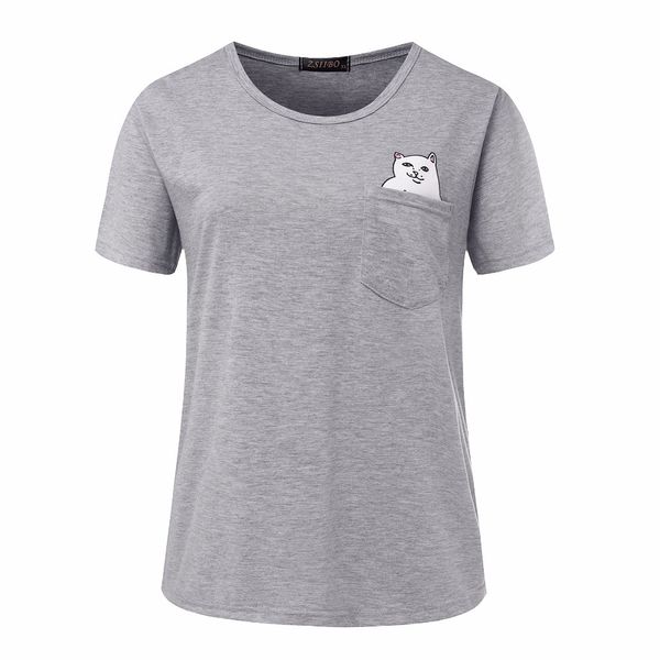 женщины shirt женщины одежда лето европейский стиль женщины тенниска карманный cat top лепесток рукава tee повседневный tops плюс размер оде, White
женщины shirt женщины одежда лето европейский стиль женщины тенниска карманный cat top лепесток рукава tee повседневный tops плюс размер оде, White