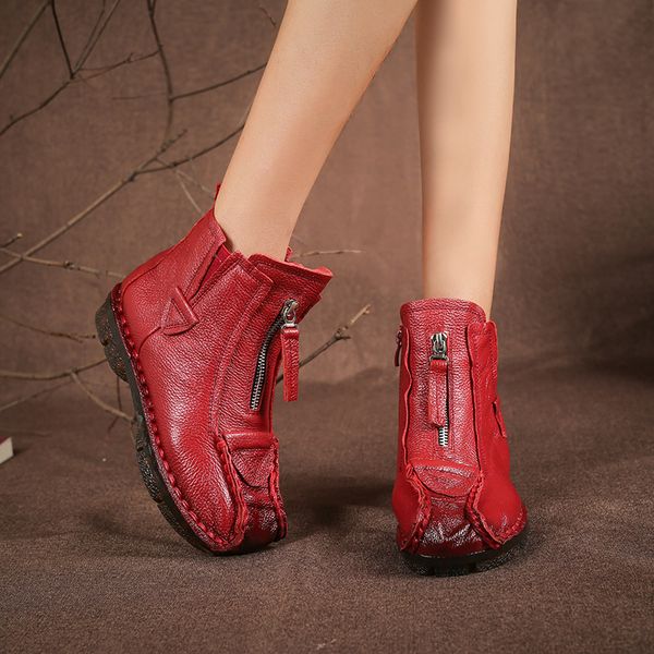 women genuine leather square head ankle boots women warm plush insole women's booties female footwear walking shoes botas mujer, Black
women genuine leather square head ankle boots women warm plush insole women's booties female footwear walking shoes botas mujer, Black