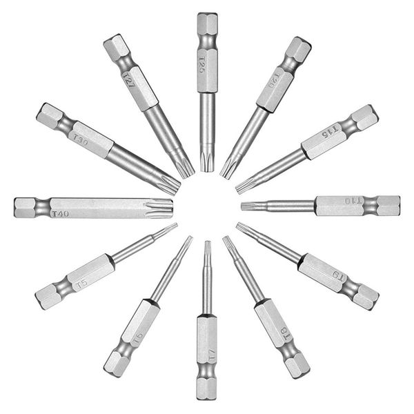 hlzs-12 pieces magnetic torx screwdriver bits set 1/4 inch hex shank screwdriver electric tools t5-t40 50mm
hlzs-12 pieces magnetic torx screwdriver bits set 1/4 inch hex shank screwdriver electric tools t5-t40 50mm