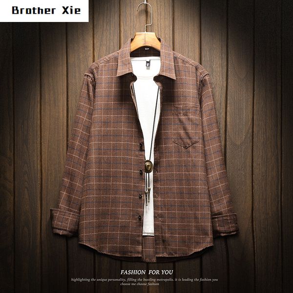 men's casual shirts spring cotton plaid shirt fashion retro man streetwear wild loose long sleeve mens dress -3xl, White;black
men's casual shirts spring cotton plaid shirt fashion retro man streetwear wild loose long sleeve mens dress -3xl, White;black