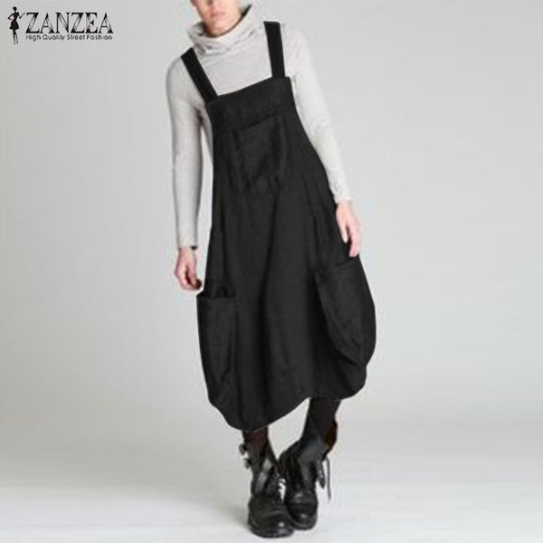 women's sundress zanzea 2019 autumn summer overalls dress casual loose suspender vestido female pockets robe femme staps dress, Black;gray
women's sundress zanzea 2019 autumn summer overalls dress casual loose suspender vestido female pockets robe femme staps dress, Black;gray