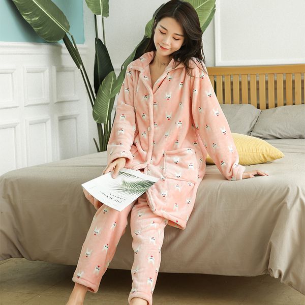 2019 winter warm flannel pajamas women cardigan shirt+pants 2 pieces set tracksuits women home wear suits sleepwear soft warm, Black;red
2019 winter warm flannel pajamas women cardigan shirt+pants 2 pieces set tracksuits women home wear suits sleepwear soft warm, Black;red