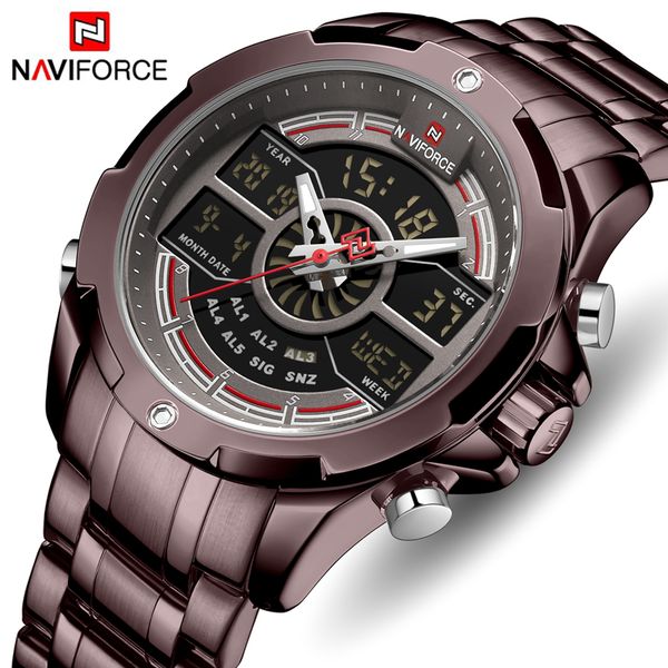 brand naviforce mens dual display watches men fashion luxury business quartz watch male analog digital waterproof wristwatch, Slivery;brown
brand naviforce mens dual display watches men fashion luxury business quartz watch male analog digital waterproof wristwatch, Slivery;brown