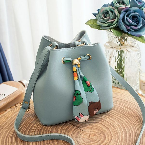 pu women bag 2020new bucket bag korea style bucket shoulder purse