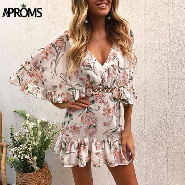 aproms blue floral print ruffle short party dress women sundresses 2019 summer open back half sleeve casual dresses vestido, Black;gray
aproms blue floral print ruffle short party dress women sundresses 2019 summer open back half sleeve casual dresses vestido, Black;gray