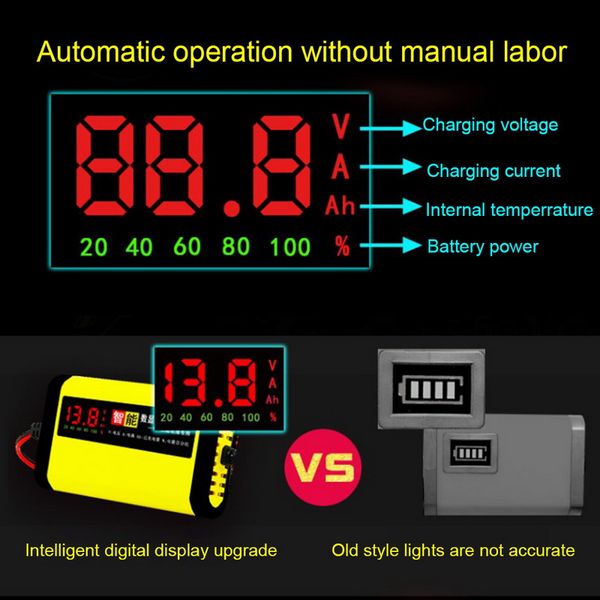 

12v 2a c1202 06 digital lcd display car battery charger power pulse repair chargers wet dry lead acid automatic battery-chargers