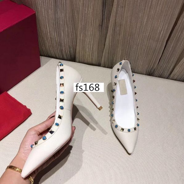 brand women high heels shoes pumps black leather shoes with rivets genuine leather high heel wedding shoes 8.5cm with box
brand women high heels shoes pumps black leather shoes with rivets genuine leather high heel wedding shoes 8.5cm with box