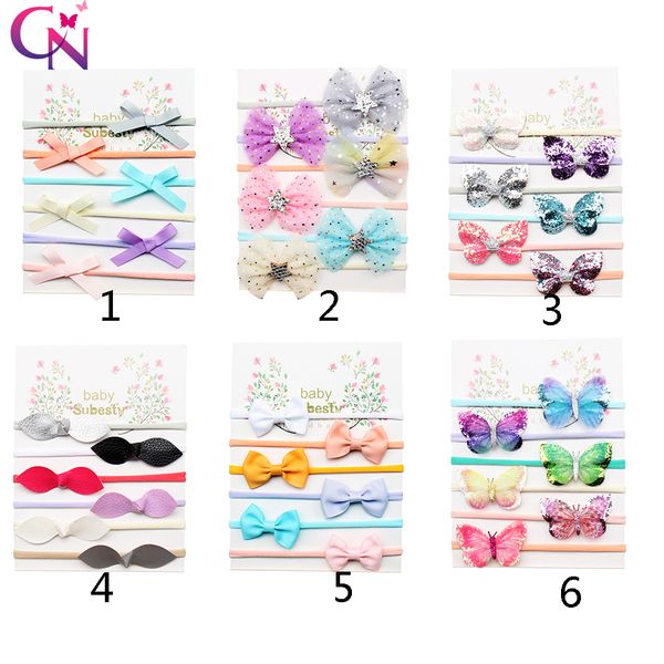 6 pcs/lot headband for girls nylon hair bands with ribbon/glitter/leather/organza hair bows newborn baby hair accessories, Slivery;white
6 pcs/lot headband for girls nylon hair bands with ribbon/glitter/leather/organza hair bows newborn baby hair accessories, Slivery;white