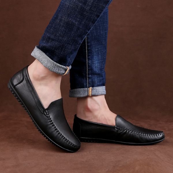 trendy men loafers british genuine leather loafers flats slip on driving shoes soft handmade sewing casual shoes big size 47 a4, Black
trendy men loafers british genuine leather loafers flats slip on driving shoes soft handmade sewing casual shoes big size 47 a4, Black