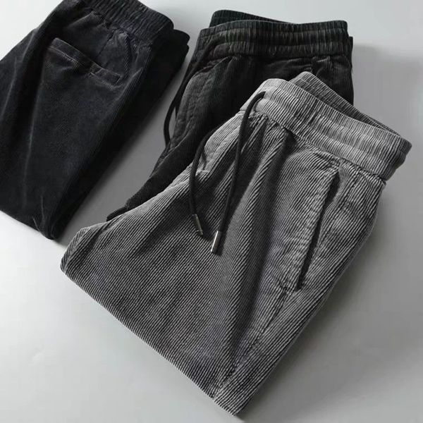 men's spring and autumn large size nine-point pants korean corduroy beam foot pants thin section summer loose casual trousers, Black
men's spring and autumn large size nine-point pants korean corduroy beam foot pants thin section summer loose casual trousers, Black