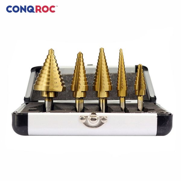 5 pieces imperial sizing step drill bits set straight groove pagoda drill bits kit triangle shank with metal case
5 pieces imperial sizing step drill bits set straight groove pagoda drill bits kit triangle shank with metal case