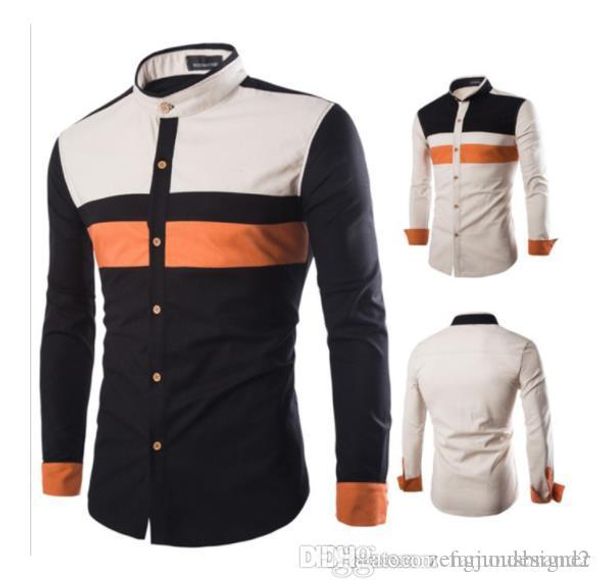 mens fashion designer casual shirts long sleeve turn down collar homme clothing, White;black
mens fashion designer casual shirts long sleeve turn down collar homme clothing, White;black