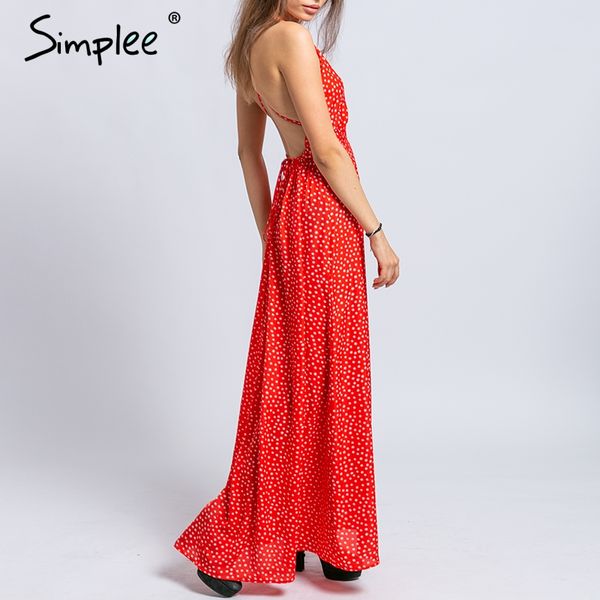 simplee slip backless long dress women chiffon summer dress red dot print vintage elegant party maxi dresses vestidos, Black;gray
simplee slip backless long dress women chiffon summer dress red dot print vintage elegant party maxi dresses vestidos, Black;gray